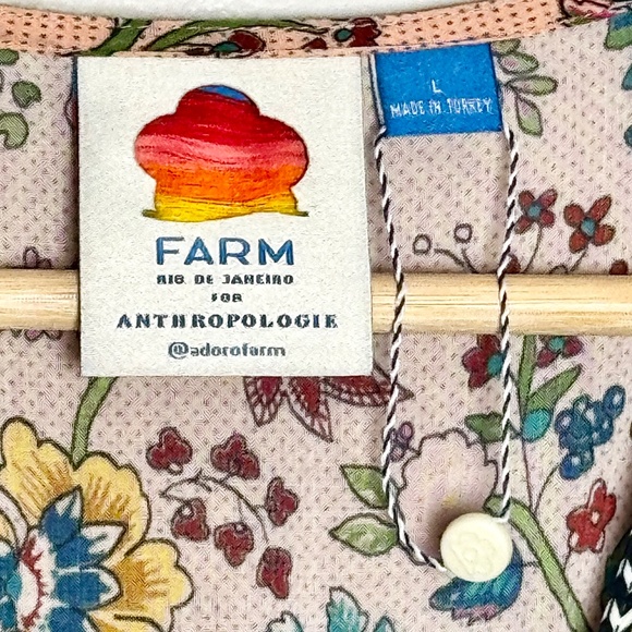 Farm Rio Anthropologie Clara Wrap Maxi Floral Dress Sz Large - Picture 3 of 12